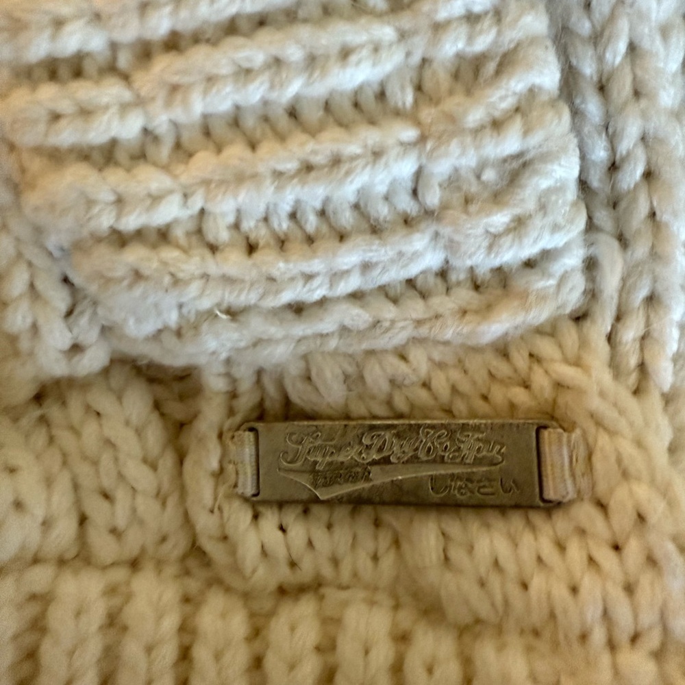 SuperDry Cozy Cream Hooded Zip Cardigan with Belt - Picture 9 of 9